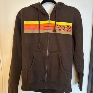 NOFX tour merch. Brown Hoodie with NOFX Logo